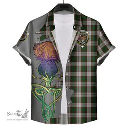 Scottish MacKinnon Dress Clan Tartan Crest with Thistle and Scotland Map Tartan Plaid Shirt Scottish Plaid Tartan Plaid - ScotsTee - scotstee.com
