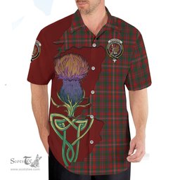 Scottish MacKinnon Clan Tartan Crest with Thistle and Scotland Map Tartan Plaid Shirt Scottish Plaid Tartan Plaid - ScotsTee - scotstee.com