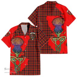 Scottish Innes Modern Clan Tartan Crest with Thistle and Scotland Map Tartan Plaid Shirt Scottish Plaid Tartan Plaid - ScotsTee - scotstee.com