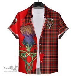 Scottish Innes Modern Clan Tartan Crest with Thistle and Scotland Map Tartan Plaid Shirt Scottish Plaid Tartan Plaid - ScotsTee - scotstee.com