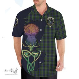 Scottish MacNeil of Colonsay Clan Tartan Crest with Thistle and Scotland Map Tartan Plaid Shirt Scottish Plaid Tartan Plaid - ScotsTee - scotstee.com