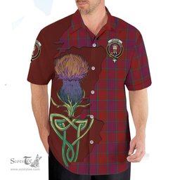 Scottish MacNab Old Clan Tartan Crest with Thistle and Scotland Map Tartan Plaid Shirt Scottish Plaid Tartan Plaid - ScotsTee - scotstee.com