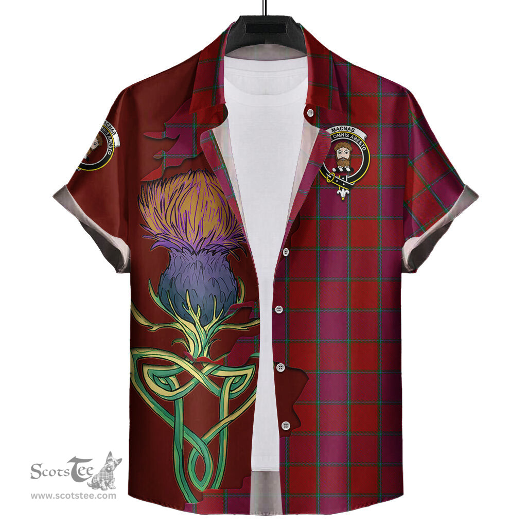 Scottish MacNab Old Clan Tartan Crest with Thistle and Scotland Map Tartan Plaid Shirt Scottish Plaid Tartan Plaid - ScotsTee - scotstee.com