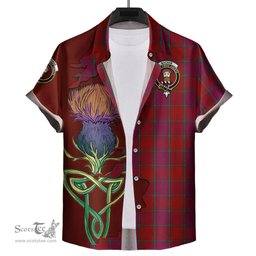 Scottish MacNab Old Clan Tartan Crest with Thistle and Scotland Map Tartan Plaid Shirt Scottish Plaid Tartan Plaid - ScotsTee - scotstee.com
