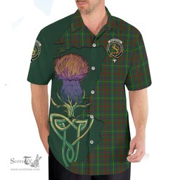 Scottish MacKintosh Hunting Clan Tartan Crest with Thistle and Scotland Map Tartan Plaid Shirt Scottish Plaid Tartan Plaid - ScotsTee - scotstee.com