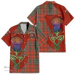 Scottish MacDougall Ancient Clan Tartan Crest with Thistle and Scotland Map Tartan Plaid Shirt Scottish Plaid Tartan Plaid - ScotsTee - scotstee.com