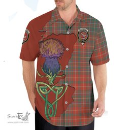 Scottish MacDougall Ancient Clan Tartan Crest with Thistle and Scotland Map Tartan Plaid Shirt Scottish Plaid Tartan Plaid - ScotsTee - scotstee.com