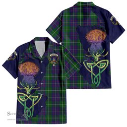 Scottish MacIntyre Inglis Clan Tartan Crest with Thistle and Scotland Map Tartan Plaid Shirt Scottish Plaid Tartan Plaid - ScotsTee - scotstee.com