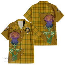 Scottish Houston Clan Tartan Crest with Thistle and Scotland Map Tartan Plaid Shirt Scottish Plaid Tartan Plaid - ScotsTee - scotstee.com