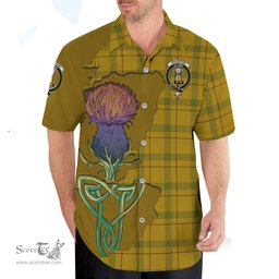 Scottish Houston Clan Tartan Crest with Thistle and Scotland Map Tartan Plaid Shirt Scottish Plaid Tartan Plaid - ScotsTee - scotstee.com