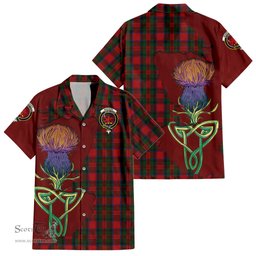 Scottish MacDuff Clan Tartan Crest with Thistle and Scotland Map Tartan Plaid Shirt Scottish Plaid Tartan Plaid - ScotsTee - scotstee.com