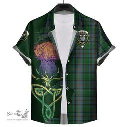 Scottish Hope Vere Clan Tartan Crest with Thistle and Scotland Map Tartan Plaid Shirt Scottish Plaid Tartan Plaid - ScotsTee - scotstee.com