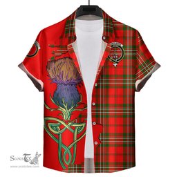 Scottish Langlands Clan Tartan Crest with Thistle and Scotland Map Tartan Plaid Shirt Scottish Plaid Tartan Plaid - ScotsTee - scotstee.com
