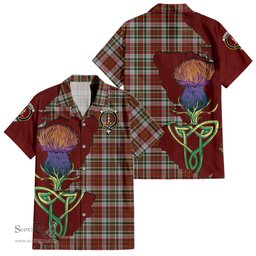 Scottish MacAlister Dress Clan Tartan Crest with Thistle and Scotland Map Tartan Plaid Shirt Scottish Plaid Tartan Plaid - ScotsTee - scotstee.com