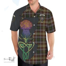 Scottish MacKay of Strathnaver Clan Tartan Crest with Thistle and Scotland Map Tartan Plaid Shirt Scottish Plaid Tartan Plaid - ScotsTee - scotstee.com