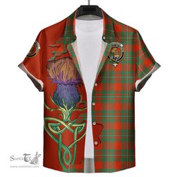 Scottish MacGregor Ancient Clan Tartan Crest with Thistle and Scotland Map Tartan Plaid Shirt Scottish Plaid Tartan Plaid - ScotsTee - scotstee.com