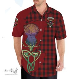 Scottish MacLeod Black and Red Clan Tartan Crest with Thistle and Scotland Map Tartan Plaid Shirt Scottish Plaid Tartan Plaid - ScotsTee - scotstee.com