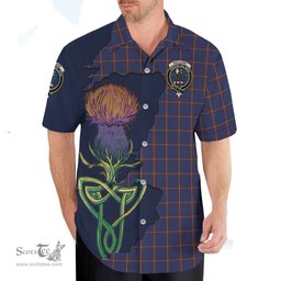 Scottish MacLaine of Lochbuie Clan Tartan Crest with Thistle and Scotland Map Tartan Plaid Shirt Scottish Plaid Tartan Plaid - ScotsTee - scotstee.com