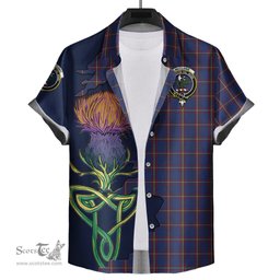 Scottish MacLaine of Lochbuie Clan Tartan Crest with Thistle and Scotland Map Tartan Plaid Shirt Scottish Plaid Tartan Plaid - ScotsTee - scotstee.com