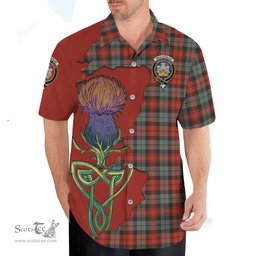 Scottish MacLachlan Weathered Clan Tartan Crest with Thistle and Scotland Map Tartan Plaid Shirt Scottish Plaid Tartan Plaid - ScotsTee - scotstee.com