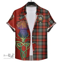 Scottish MacLachlan Weathered Clan Tartan Crest with Thistle and Scotland Map Tartan Plaid Shirt Scottish Plaid Tartan Plaid - ScotsTee - scotstee.com
