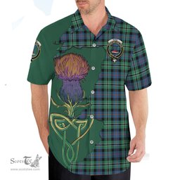 Scottish Rose Hunting Ancient Clan Tartan Crest with Thistle and Scotland Map Tartan Plaid Shirt Scottish Plaid Tartan Plaid - ScotsTee - scotstee.com