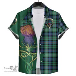 Scottish Rose Hunting Ancient Clan Tartan Crest with Thistle and Scotland Map Tartan Plaid Shirt Scottish Plaid Tartan Plaid - ScotsTee - scotstee.com