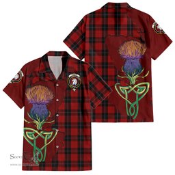 Scottish Ramsay Clan Tartan Crest with Thistle and Scotland Map Tartan Plaid Shirt Scottish Plaid Tartan Plaid - ScotsTee - scotstee.com