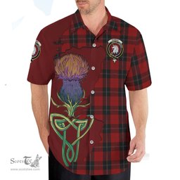 Scottish Ramsay Clan Tartan Crest with Thistle and Scotland Map Tartan Plaid Shirt Scottish Plaid Tartan Plaid - ScotsTee - scotstee.com