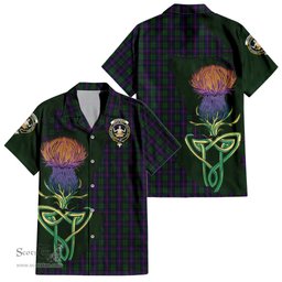 Scottish Urquhart Clan Tartan Crest with Thistle and Scotland Map Tartan Plaid Shirt Scottish Plaid Tartan Plaid - ScotsTee - scotstee.com