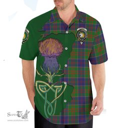 Scottish Stewart of Appin Hunting Modern Clan Tartan Crest with Thistle and Scotland Map Tartan Plaid Shirt Scottish Plaid Tartan Plaid - ScotsTee - scotstee.com
