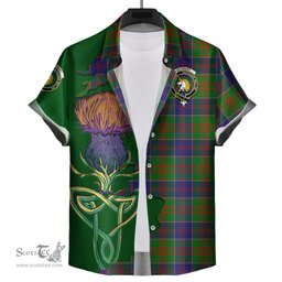 Scottish Stewart of Appin Hunting Modern Clan Tartan Crest with Thistle and Scotland Map Tartan Plaid Shirt Scottish Plaid Tartan Plaid - ScotsTee - scotstee.com