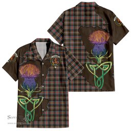 Scottish Sutherland Weathered Clan Tartan Crest with Thistle and Scotland Map Tartan Plaid Shirt Scottish Plaid Tartan Plaid - ScotsTee - scotstee.com
