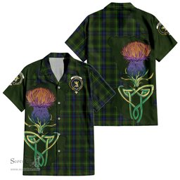 Scottish Stewart Hunting Clan Tartan Crest with Thistle and Scotland Map Tartan Plaid Shirt Scottish Plaid Tartan Plaid - ScotsTee - scotstee.com