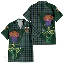 Scottish Melville Clan Tartan Crest with Thistle and Scotland Map Tartan Plaid Shirt Scottish Plaid Tartan Plaid - ScotsTee - scotstee.com