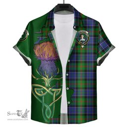Scottish Paterson Clan Tartan Crest with Thistle and Scotland Map Tartan Plaid Shirt Scottish Plaid Tartan Plaid - ScotsTee - scotstee.com