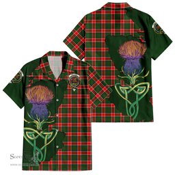 Scottish Pollock Modern Clan Tartan Crest with Thistle and Scotland Map Tartan Plaid Shirt Scottish Plaid Tartan Plaid - ScotsTee - scotstee.com