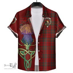 Scottish Stewart of Galloway Clan Tartan Crest with Thistle and Scotland Map Tartan Plaid Shirt Scottish Plaid Tartan Plaid - ScotsTee - scotstee.com