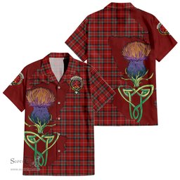 Scottish Stuart of Bute Clan Tartan Crest with Thistle and Scotland Map Tartan Plaid Shirt Scottish Plaid Tartan Plaid - ScotsTee - scotstee.com