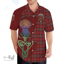 Scottish Stuart of Bute Clan Tartan Crest with Thistle and Scotland Map Tartan Plaid Shirt Scottish Plaid Tartan Plaid - ScotsTee - scotstee.com