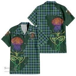 Scottish Melville Ancient Clan Tartan Crest with Thistle and Scotland Map Tartan Plaid Shirt Scottish Plaid Tartan Plaid - ScotsTee - scotstee.com