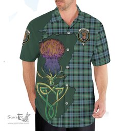 Scottish Melville Ancient Clan Tartan Crest with Thistle and Scotland Map Tartan Plaid Shirt Scottish Plaid Tartan Plaid - ScotsTee - scotstee.com