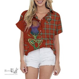 Scottish Morrison Red Ancient Clan Tartan Crest with Thistle and Scotland Map Tartan Plaid Shirt Scottish Plaid Tartan Plaid - ScotsTee - scotstee.com