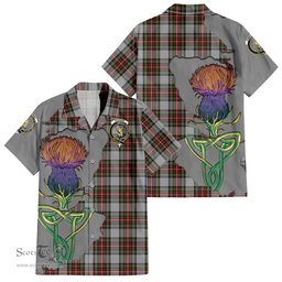 Scottish Stewart Dress Clan Tartan Crest with Thistle and Scotland Map Tartan Plaid Shirt Scottish Plaid Tartan Plaid - ScotsTee - scotstee.com