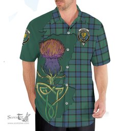 Scottish Sinclair Hunting Ancient Clan Tartan Crest with Thistle and Scotland Map Tartan Plaid Shirt Scottish Plaid Tartan Plaid - ScotsTee - scotstee.com