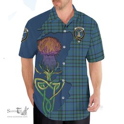 Scottish Matheson Hunting Ancient Clan Tartan Crest with Thistle and Scotland Map Tartan Plaid Shirt Scottish Plaid Tartan Plaid - ScotsTee - scotstee.com