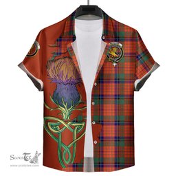 Scottish Nicolson Ancient Clan Tartan Crest with Thistle and Scotland Map Tartan Plaid Shirt Scottish Plaid Tartan Plaid - ScotsTee - scotstee.com