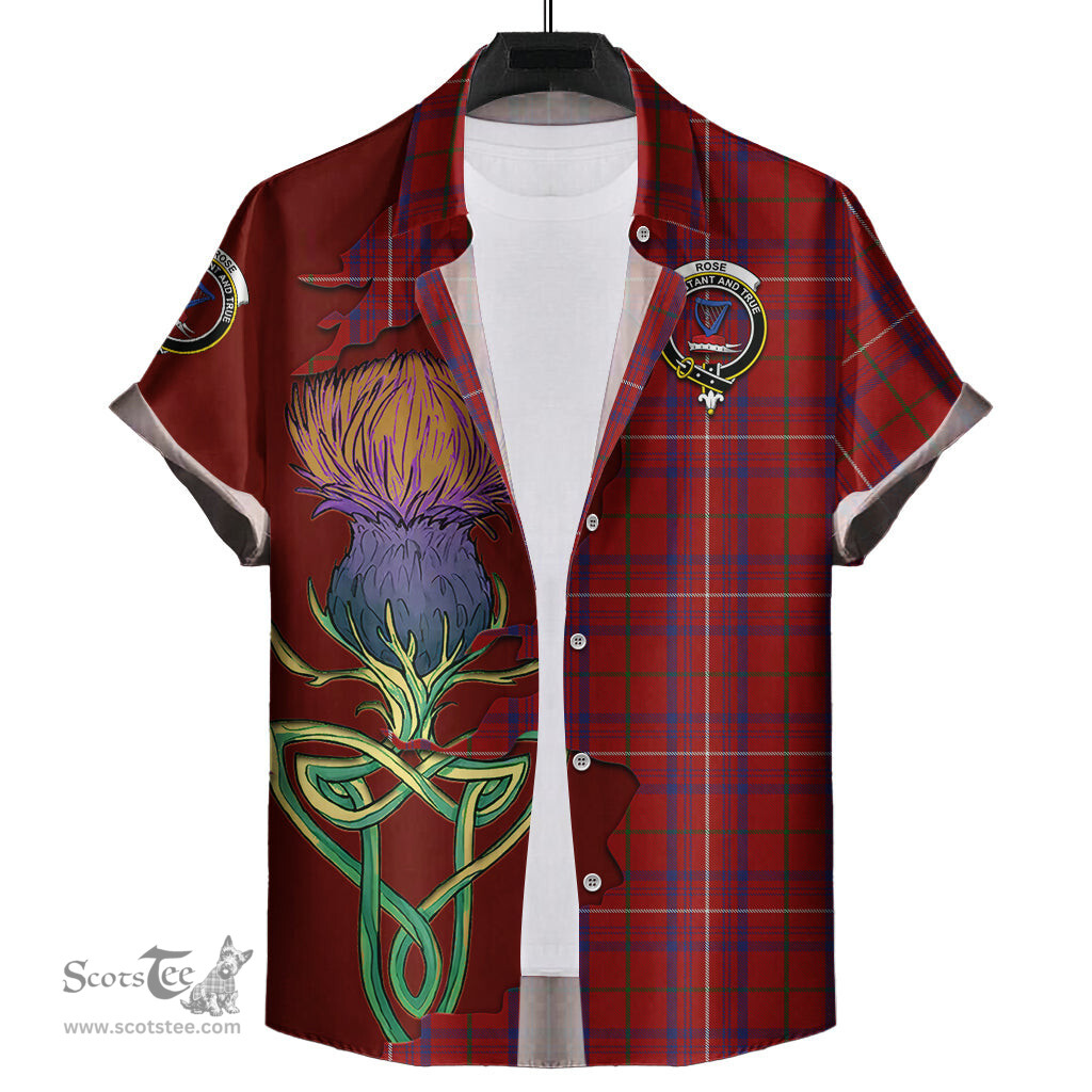 Scottish Rose Clan Tartan Crest with Thistle and Scotland Map Tartan Plaid Shirt Scottish Plaid Tartan Plaid - ScotsTee - scotstee.com