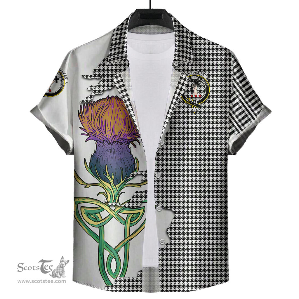 Scottish Shepherd Clan Tartan Crest with Thistle and Scotland Map Tartan Plaid Shirt Scottish Plaid Tartan Plaid - ScotsTee - scotstee.com