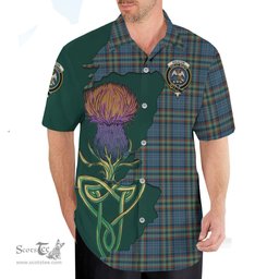 Scottish Ralston UK Clan Tartan Crest with Thistle and Scotland Map Tartan Plaid Shirt Scottish Plaid Tartan Plaid - ScotsTee - scotstee.com
